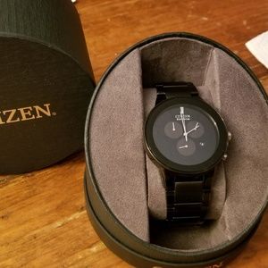 Mens black eco drive citizens watch